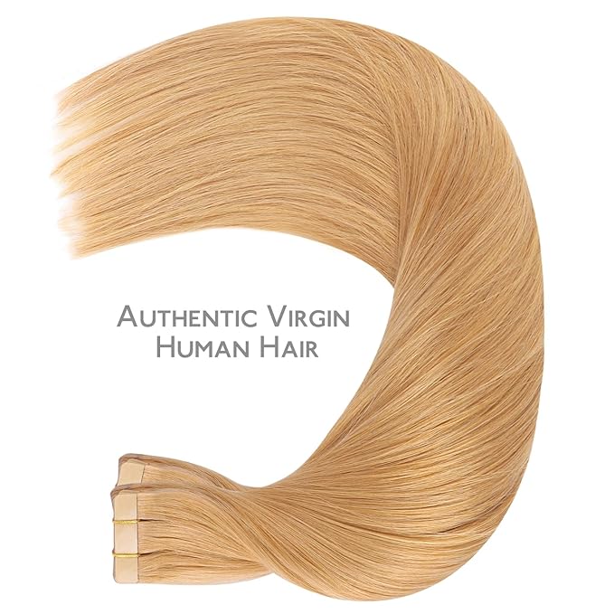 WENNALIFE Tape in Hair Extensions Human Hair, 40pcs 60g 10 inch Strawberry Blonde Hair Extensions Real Human Hair Straight Tape in Extensions Invisible Human Hair Extensions Reusable Real Hair