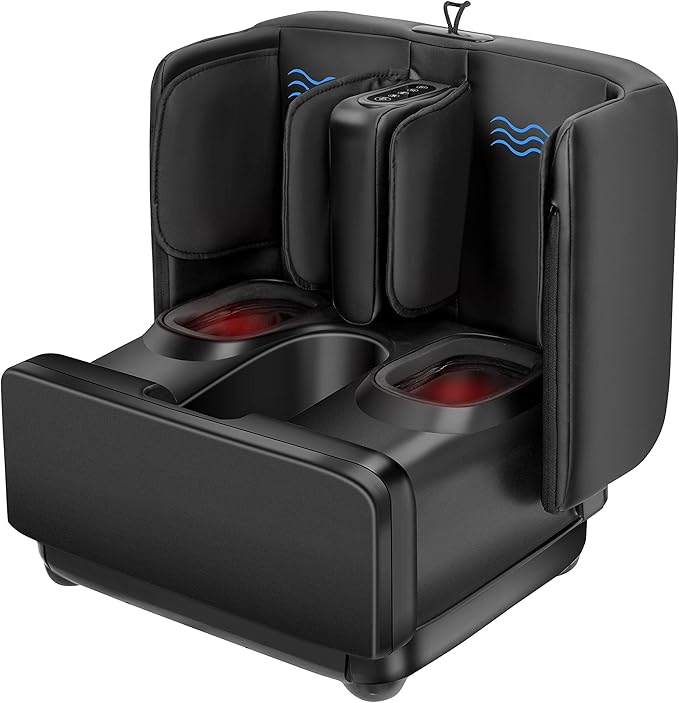 COMFIER 2-in-1 Shiatsu Foot Massager&Foot Rest,Foot and Calf Massager with APP Control,Heated Feet Massager for Home Office Use,Gifts for Men Women