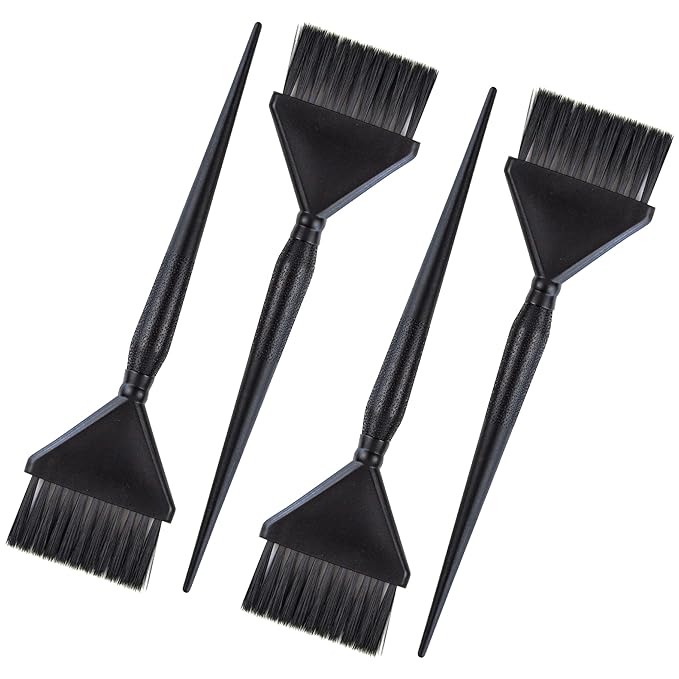 Classic Hair Dye Brushes - 4 Standard Size Tint Brushes for Hair Color - Hair Dye Brush Applicator - Hair Coloring Brush - Color Brushes for Hair Salon - Highlight Brush