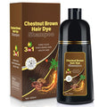 Hair Dye Shampoo for Gray Hair Coverage, 3-in-1 Semi-Permanent Color Shampoo for Women & Men Chestnut Brown