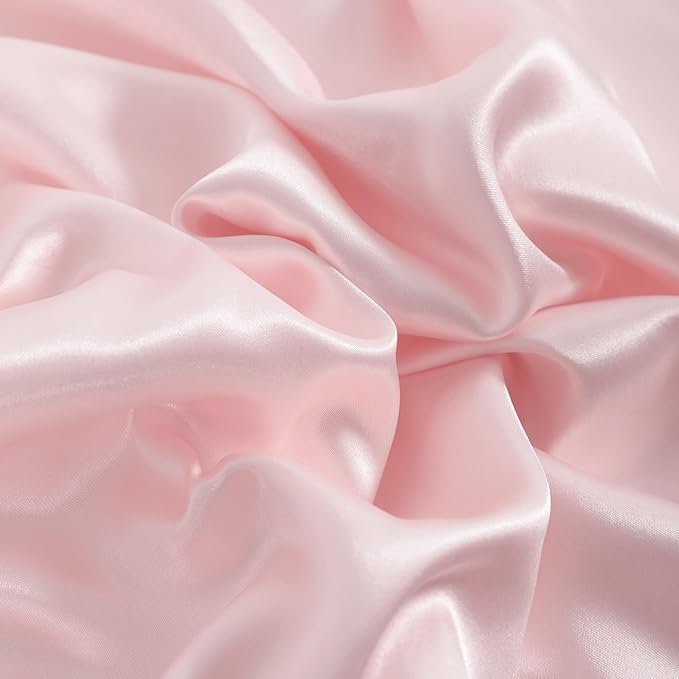 NTBAY 2 Pack Satin King Pillowcases for Hair and Skin, Luxurious and Silky Pillow Cases with Envelope Closure, 20x36 Inches, Light Pink