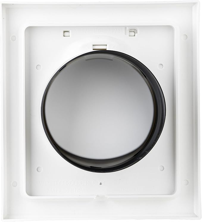 NO-PEST VENT, Exclusive Dual Door Dryer Vent Cover Outdoor 4 inch with Collar, Made in USA w Highest UV Resistant Plastic in any Outdoor Vent Cover (White, 4" Plastic WIth Collar)