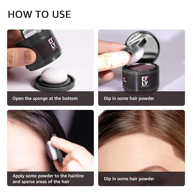 Root Touch Up Gray Shadow Powder for Thinning Hair, Hairline Cover Up for Women, Men - Eyebrows, Beard Line (Light Coffee)
