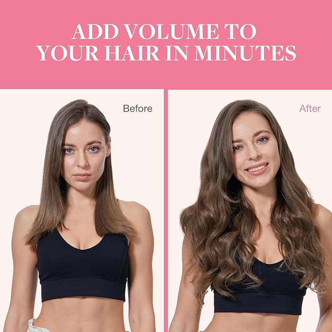 GOO GOO Clip in Hair Extensions Real Human Hair, Remy Human Hair Extensions Clip ins for Women, Natural Human Hair, 22 Inch 140g 7Pcs, 5 Light Ash Brown