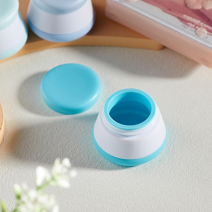 INSFIT Travel Containers for Toiletries, TSA Approved Silicone Cream Jars with Lids, BPA Free Travel Size Toiletries Leakproof Cruise Essentials for Cosmetic Cream Lotion