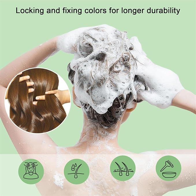 Hair Dye Shampoo, 3 in 1 Gray Hair Coverage, One-Step Wash-In Hair Dye, Shampoos for Color Treated Hair, Semi Permanent Hair Color Shampoo for Women & Men, 13.6 fl. oz,(Deep Brown)
