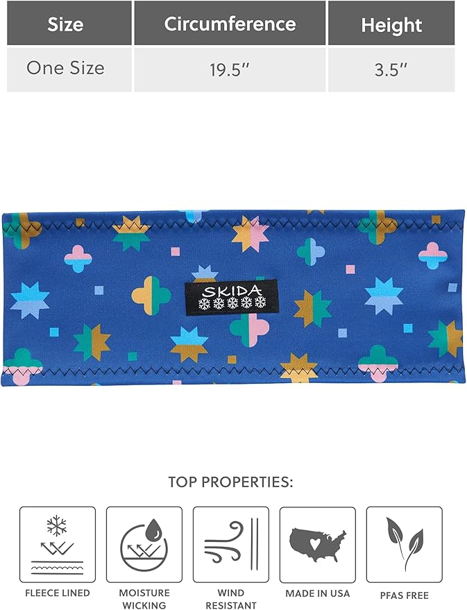 Skida Insulated Winter Headband - Stay Warm on the Slopes | Fleece Lined Ear Warmer | Lightweight Cozy Running Headband
