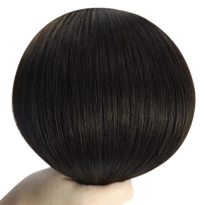 YoungSee 24 inch Weft Hair Extensions Human Hair Dark Brown Sew in Hair Extensions Natural Hair Weft Extensions Darkest Brown for Long Hair 100G