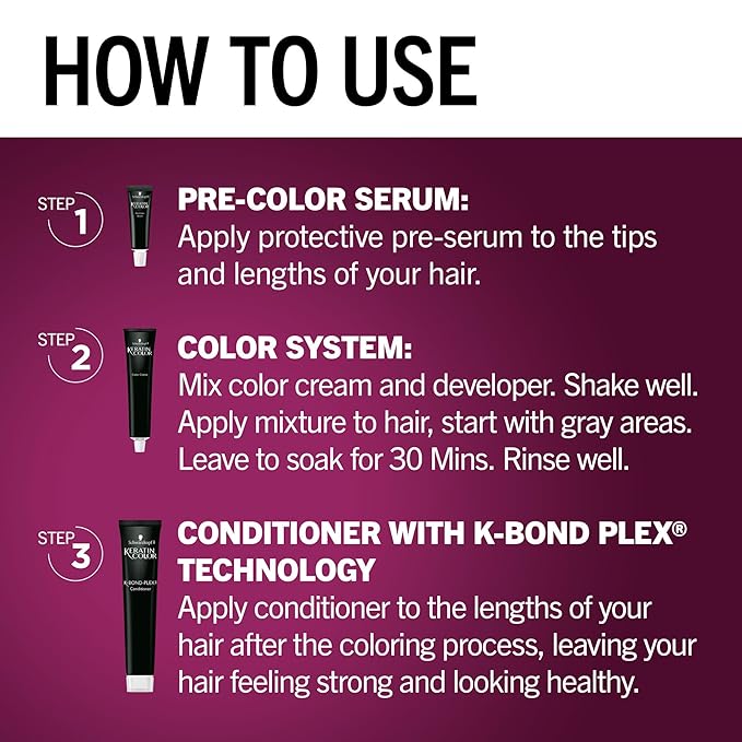 Schwarzkopf Keratin Permanent Hair Dye Cream, 3.11 Deep Dark Blue, Professional Quality Color for Up to 100% Gray Coverage, Bond Enforcing System (Pack of 2)