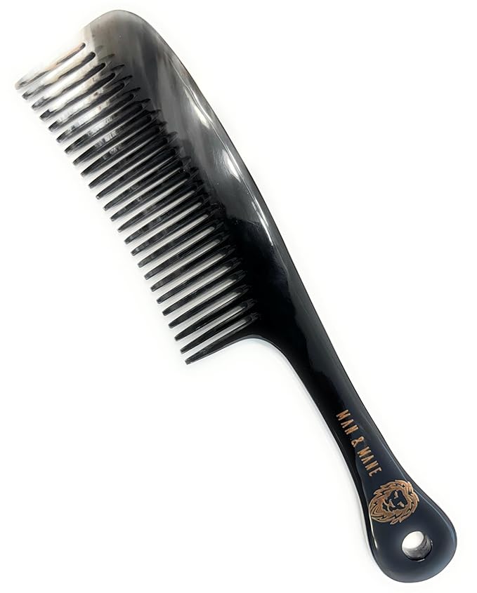 Premium Handmade 100% Oxhorn Anti-static Long Detangling & Styling Comb for Women & Men