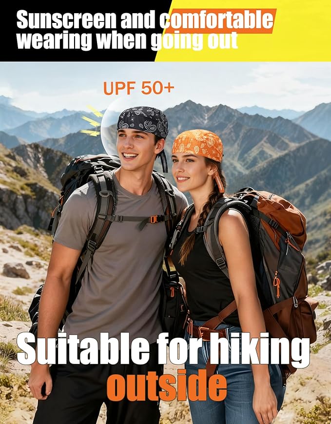 Doo Rags Beanie Hats Skull Caps Dew Rag Bandana Helmet Liner Motorcycle Cycling Cap Do Rag Headwrap for Men and Women