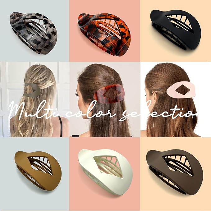 6 Pcs Flat Hair Clips for Women – Nonslip Duckbill Hair Clips, Strong Hold Styling Clips, Sectioning Duckbill Barrettes for Salon & Everyday Use (B)