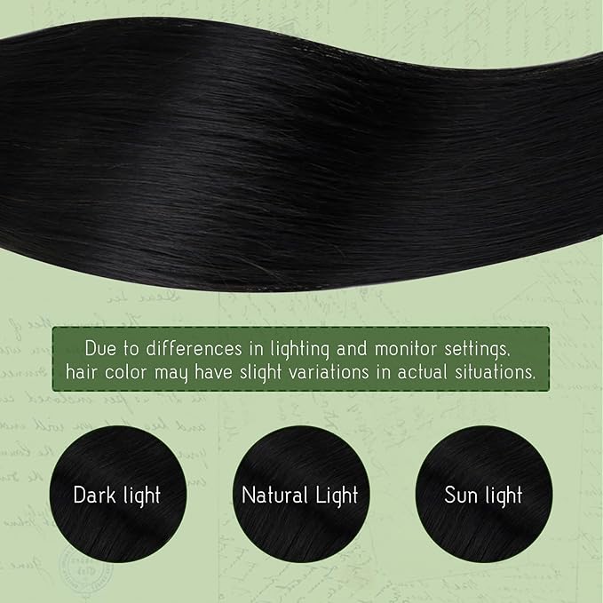 RUNATURE Black Clip in Hair Extensions Human Hair, 22 Inch Long Hair Extensions Clip Ins, Brazilian Natural Hair, Full Head, Can be Styled, Tangle-free Soft Remy Hair, 120g 7pcs #1B Off Black
