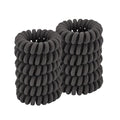 Spiral Cloth Hair Ties for Women (Grey, 12 Pcs) - Coil Ponytail Holders, No Crease Phone Cord Hair Ties for All Hair Types