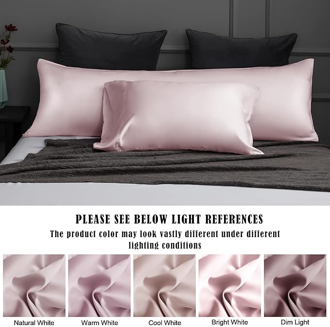 TELUS Pillow Cases Standard Size 2 Pack, Bamboo Rayon & Lyocell Pillowcase with Envelope Closure, Cooling Breathable Pillow Cover for Hot Sleeper & Night Sweats, 20x26 inch, Light Pink