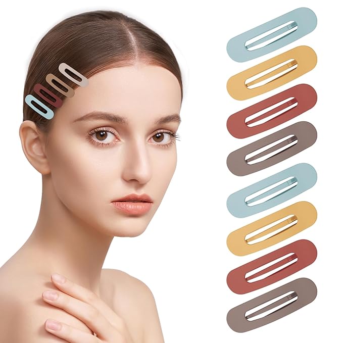 Small Flat Hair Clips for Women Lay Down Clips for Thin Hair Accessories 2.16 Inch 8pack