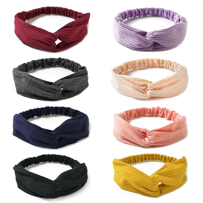 Elastic Knotted Headbands for Women Cloth Head Hair Bands for Women's Hair Non Slip Boho Wrap Twisted Hair Accessories