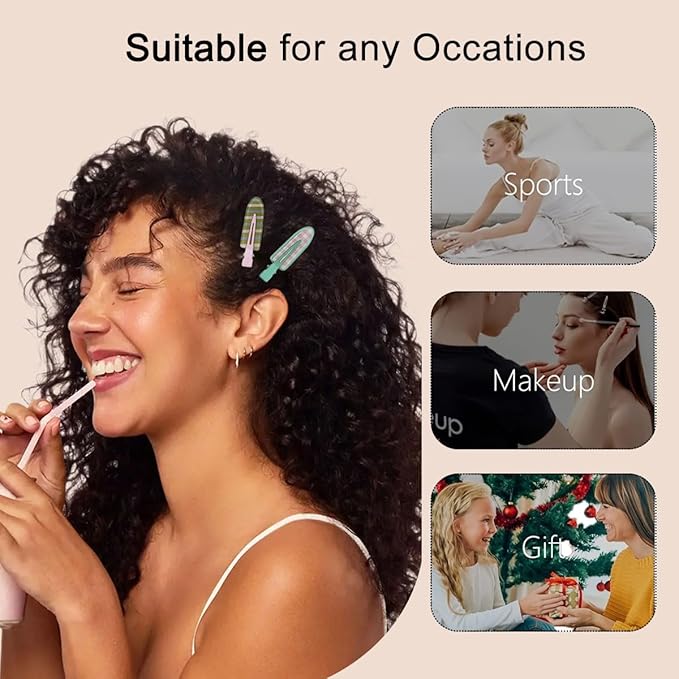 2 Pcs Cute fruit hair clip for Women Girls thick,thin hair.No Bend No Crease Hair Clips for styling sectioning hair barretters fine (Sea salt avocado)