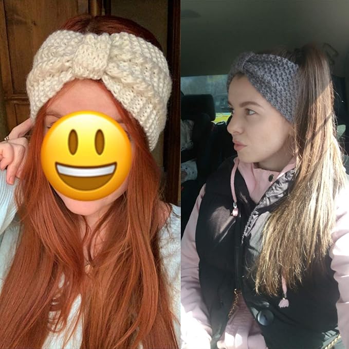 DRESHOW Knit Crochet Headband for Women Ear Warmer Soft Turban Stretch Warmer Headbands Winter Fashion Head Wrap