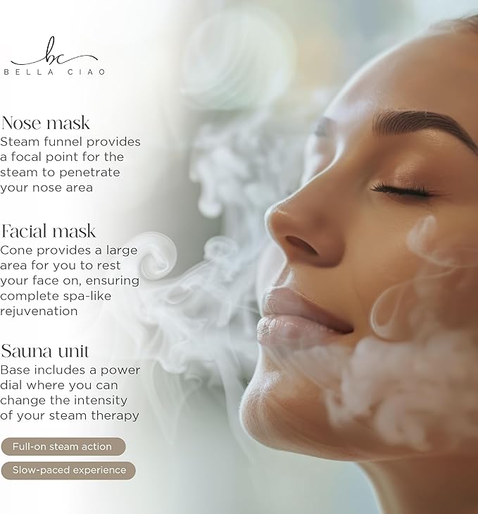 Bella Ciao 11-Piece Facial Steamer Set – Portable Face Steamer for Deep Cleaning, Hydration & Pore Care – Skincare Beauty Tool Kit for Women & Teens – Spa Gift for Home, Travel & Self-Care Routine