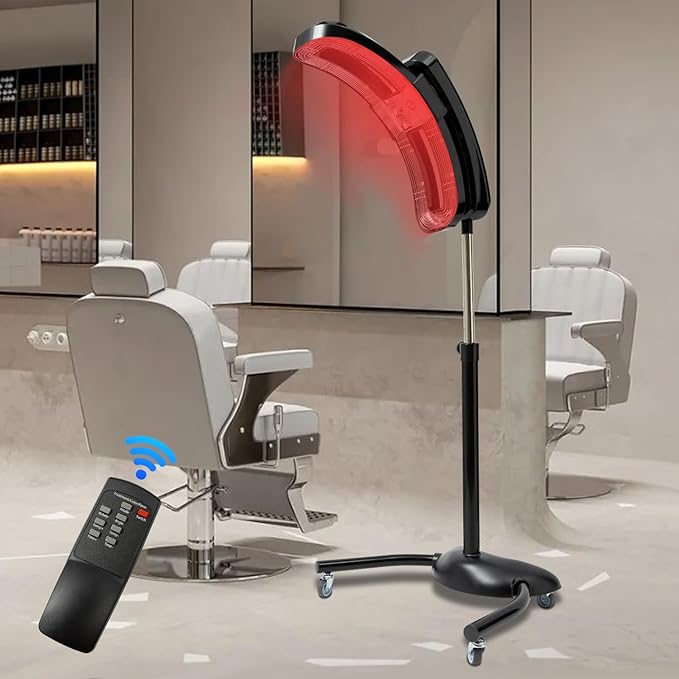 Hair Steamer Professional Hair Salon Steamer,40-70℃/104-158℉,Hair Steamer with Temperature and Time Adjustment,Hair Color Treatment Processor with Wheels,Portable Standing Dryer for Home(Black 950w)