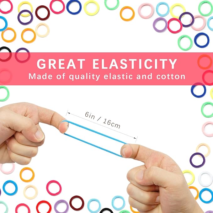 150 Pcs Baby Hair Ties for Kids Toddlers, TailaiMei 20 Colors Small Seamless Elastic Hair Bands, Soft Ponytail Holder for Girls (Rainbow Color, 1.2in)