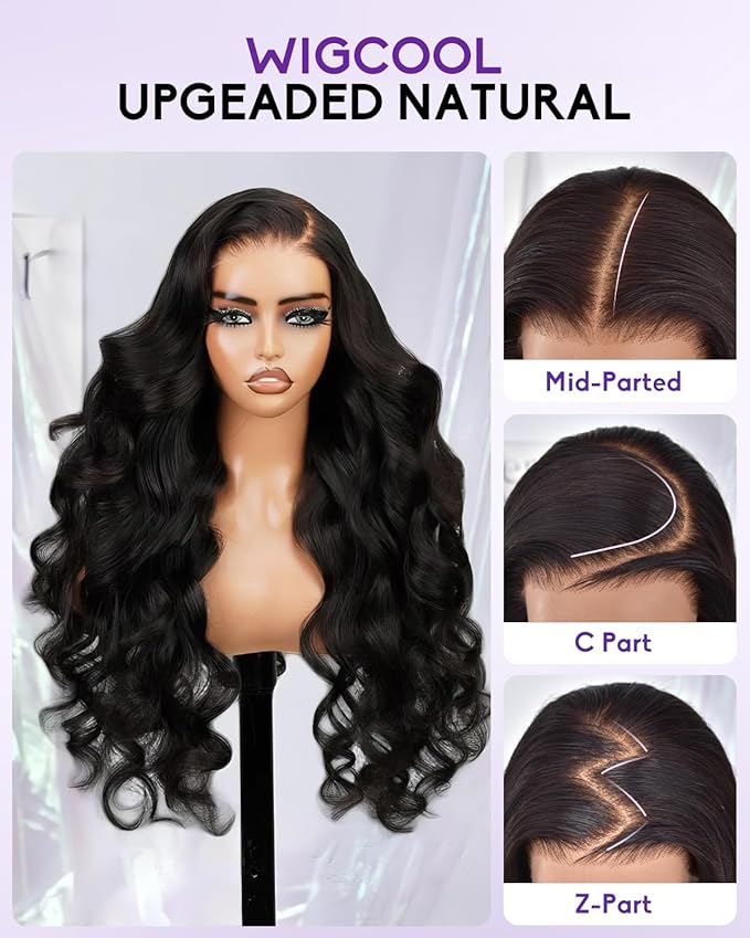 13x6 Body Wave Lace Front Wigs Human Hair Pre Plucked 180 Density HD Transparent Lace Frontal Wigs Human Hair for Women Glueless Wigs No Synthetic Blend Triple Lifespan 3X 24Inch
