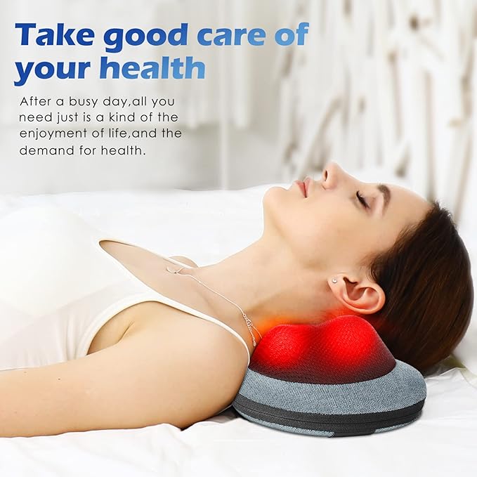 Papillon Neck Massager,Shiatsu Electric Back Massager with Heat,Neck Back Pain Relief Gifts for Mom/Dad/Women/Men,Deep Tissue Kneading Massage Pillow for Shoulder,Legs,Foot,Body Muscle Fatigue Relief