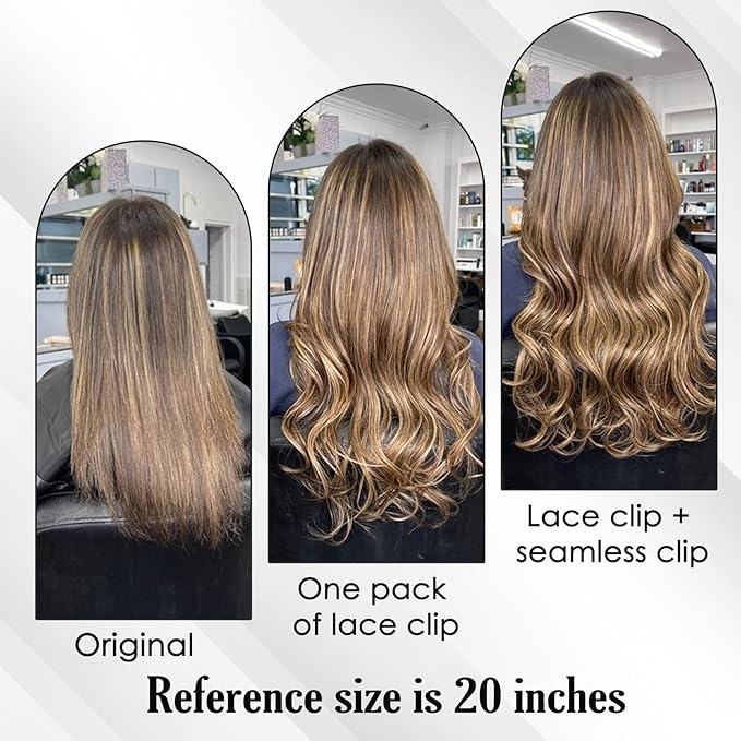 Full Shine Clip in Hair Extensions 3 Pcs 60 G Balayage Dark Brown Ombre Ash Brown Human Hair Extensions Clip ins 14 Inch