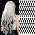 16 Pcs Colored Hair Extensions Curly Wavy Clip in Synthetic Hair Extensions,Colorful Party Highlights Hairpiece Streak for Girls Women Kids Christmas New Year Cosplay Favors Gift(Black)