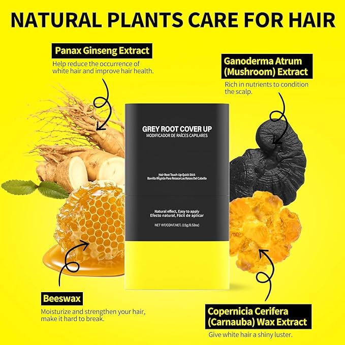 Gowwim Root Touch up Powder, Instantly Gray Hair Cover up Hairline Powder for Women & Men Waterproof and Sweatproof Root Cover Up Long-Lasting for Thinning & Loss Hair (med brown-1, 15g)
