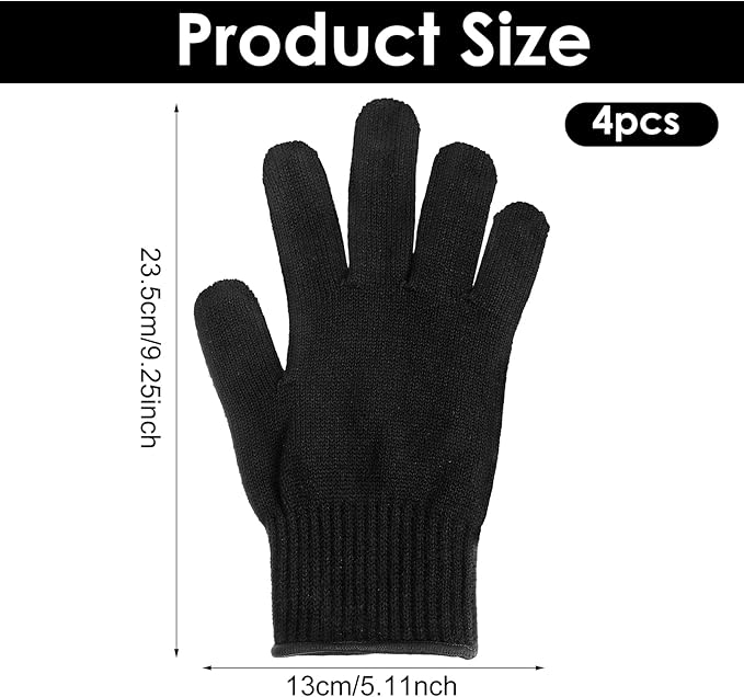 JIEYAO 4 Pack Heat Resistant Gloves for Hair Styling, Curling Iron Glove Heat Blocking Glove for Curling Wand F& lat Iron