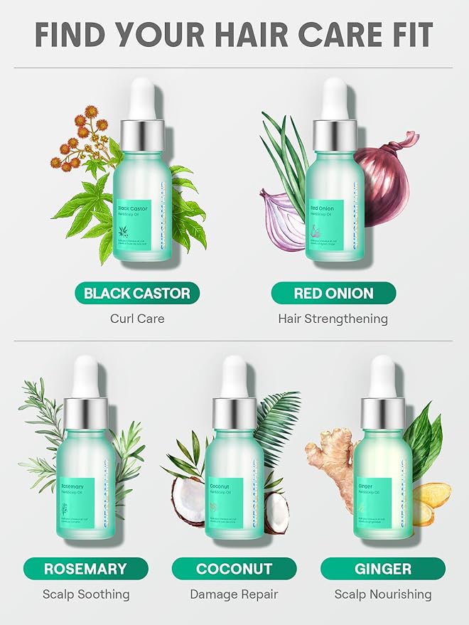 SHEGLAM Hair & Scalp Oil - 0.5 fl oz, Hydrating Serum, Macadamia & Grapeseed Oils, Soothes Dry Scalp, Balances Sebum, Adds Shine, For Sensitive Scalp & Dandruff (Black Castor)