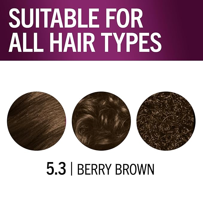 Schwarzkopf Keratin Permanent Hair Dye Cream, 5.3 Berry Brown, Professional Quality Color for Up to 100% Gray Coverage, Bond Enforcing System