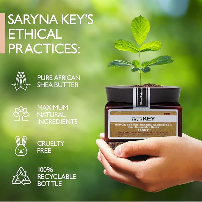 Saryna Key Light Damage Repair Treatment Butter Mask - African Shea Butter for Dry Hair Treatment - Rejuvenating Butter Moisturizer with Natural Keratin and Vitamins A, E, F(300ml/10.14oz)
