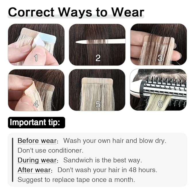 SUYYA Tape in Hair Extensions Human Hair 40g/pack 20pcs Straight Seamless Skin Weft Tape in Real Human Hair Extensions(14inch 16# Light Blonde)
