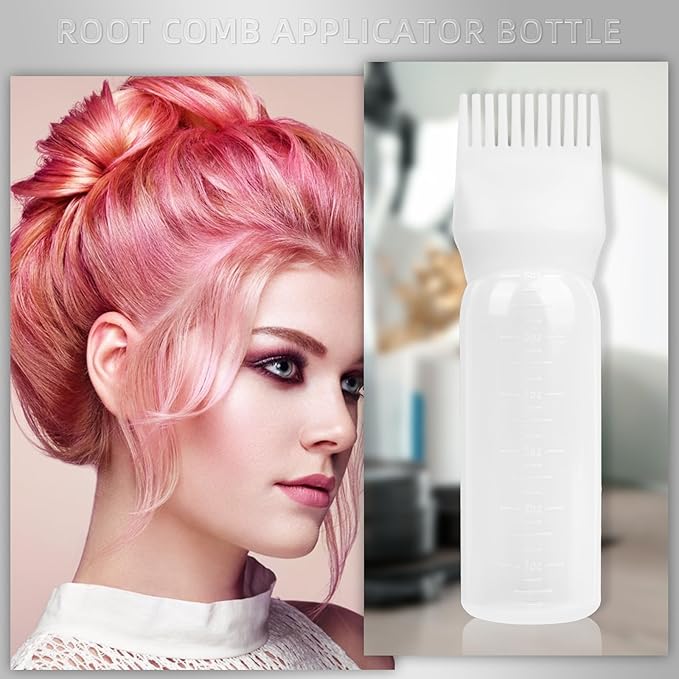 BLAAROOM Root Comb Applicator Bottle, 4 Pack Hair Oil Applicator with Root Comb Brush for Scalp Oil Hair Oiling