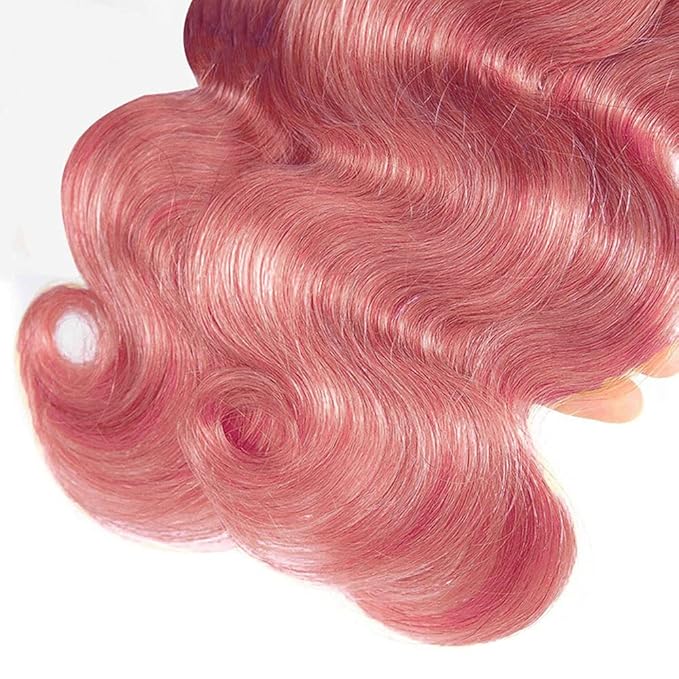 Ombre Bundles Human Hair 1Bpink Body Wave Bundle Brazilian Virgin Remy Hair 3 Bundles 24 26 28 Inch Double Weft 2 Tone Black and Pink Body Wave Bundle Hair Weave 300g