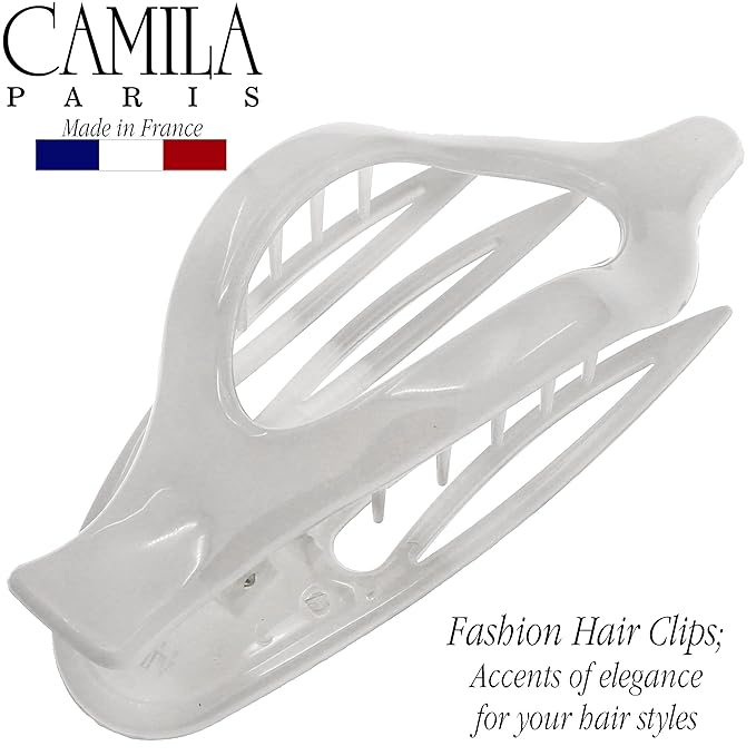 Camila Paris CP3231 French Hair Clips, Large Side Slide Hair Clips for Long Curly Wavy Hair, Strong Hold No Slip Grip, Girls Hair Claw Clips for Women, Styling Girls Hair Accessories, Made In France