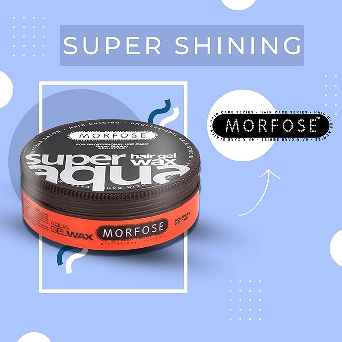 Morfose Super Aqua Hair Gel Wax with Strong Flexible 4 Hold, All Day Long, Hair Wax for Women and Men, Edge Wax, Gel Wax, Manage Flyaways, and Curls, Mango Scent, 5.92 Fl. Oz