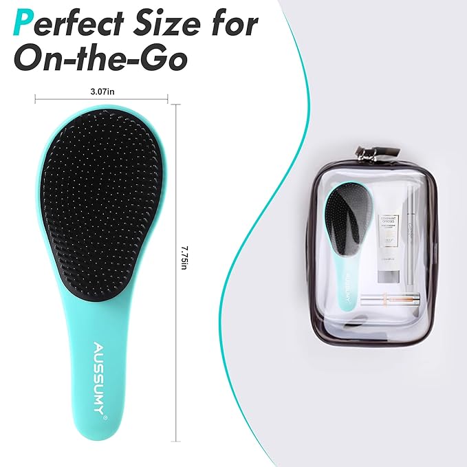 Detangling Hair Brush Set - 2 Pack Detangler Hairbrush with Ultra Soft Bristle for Effortless Tangle Removal - For Dry Wet Damaged Curly Hair for Men Women Girls Boys Kids - Purple & Pink