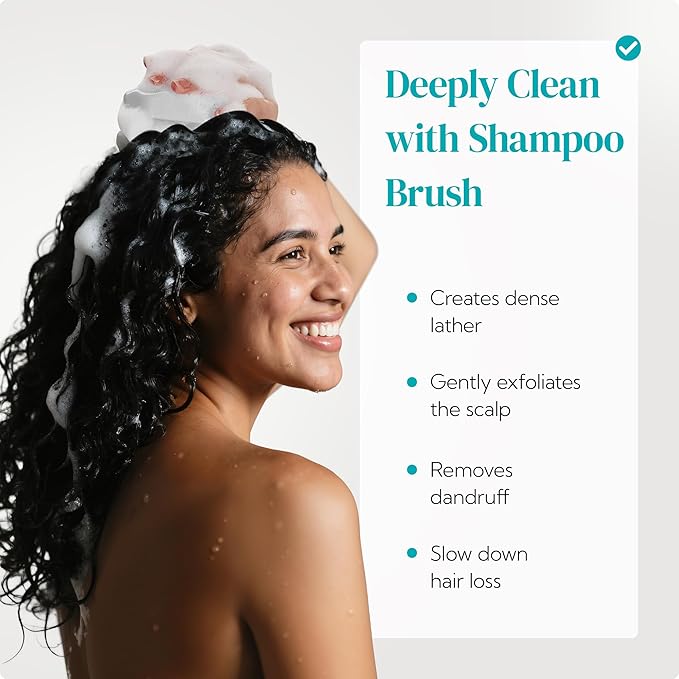 HEETA Scalp Massager Shampoo Brush 2 Pack, Soft Silicone Bristles to Remove Dandruff, Waterproof Scrubber for Wet Dry Hair, Suitable for Men & Women (Light Beige&Green)