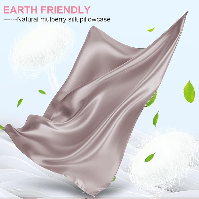 Mulberry Silk Pillow Cases 2 Pack King Size 20x36 Inches with Hidden Zipper, Ultra Smooth and Soft Breathable Cooling Silk Satin Pillowcase Set of 2, Better for Hair and Skin, Gifts for Women Men