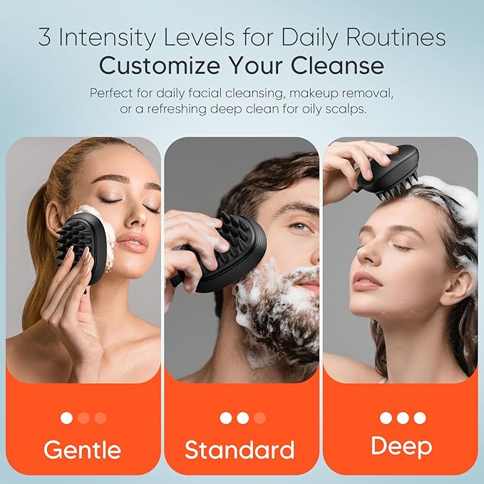EKZ Sonic Vibrating Scalp Massager Shampoo Brush: Electric Silicone Hair Scrubber for Deep Scalp Clean, Dandruff Removal, Exfoliation, Stress Relief & Hair Growth –Suitable for Women, Men, Kids & Pets