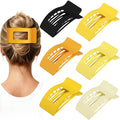 French Flat Hair Clips for Women 6pcs Hair Claw Clips for Thick or Thin Hair Matte Claw Clips for Girls Barrettes Non-Slip Strong Hold Hair Accessories for Women (Yellow)