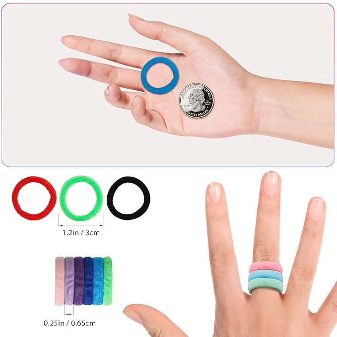 150 Pcs Baby Hair Ties for Kids Toddlers, TailaiMei 20 Colors Small Seamless Elastic Hair Bands, Soft Ponytail Holder for Girls (Rainbow Color, 1.2in)