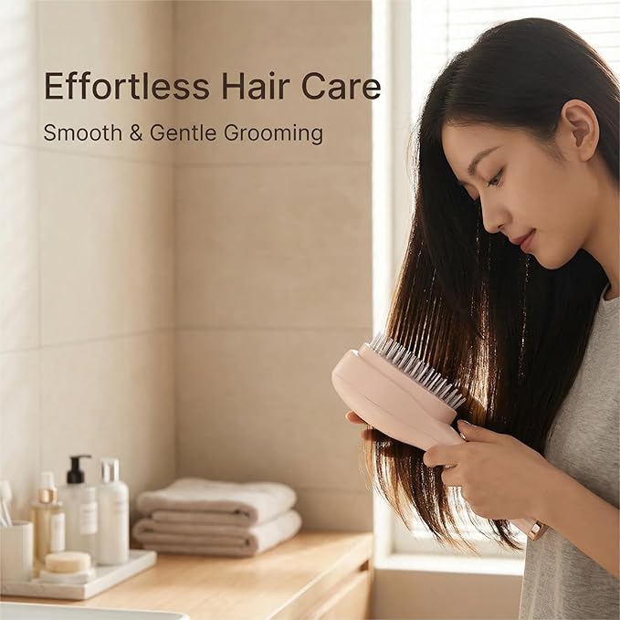 Self Cleaning Hair brush Retractable Hair Brush For women, Airbag Massage Combs for Thick Hair Long Hair, Larger Paddle Detangles Thick/Curly Hairs
