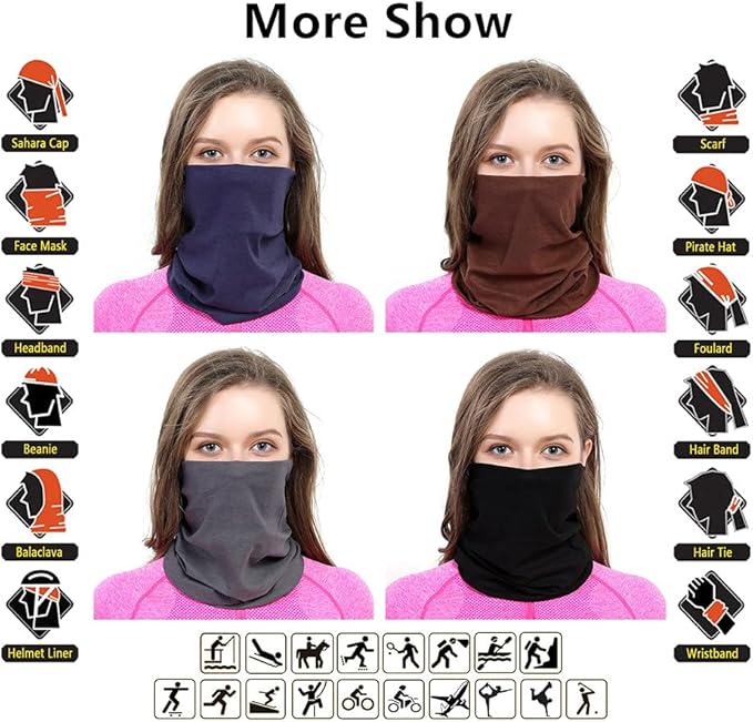 Headband Neck Gaiter Head Wrap Headwear Face Mask Magic Scarf Bandana for Men and Women