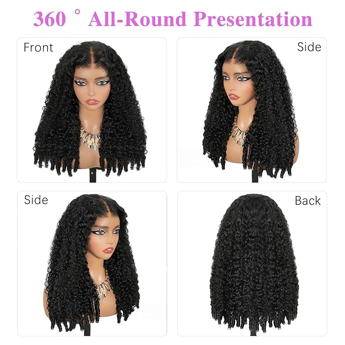 7x6 Burmese Curly Glueless Wigs Human Hair Pre Plucked Pre Cut 250% Density Drawstring Wig for Black Women 7x6 HD Lace Front Wigs Human Hair Glueless Wear and Go Nautural Color 16 Inch