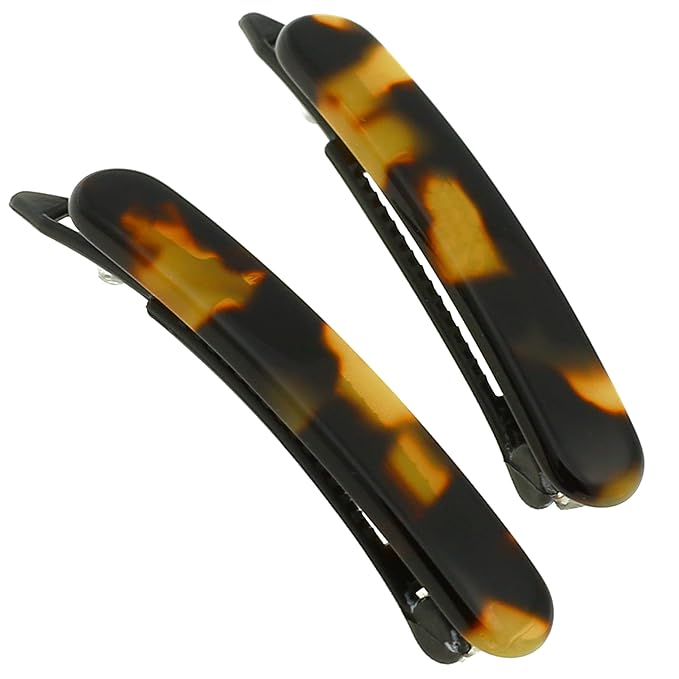 Camila Paris CP2240/2 French Hair Barrettes Clips for Women, Handmade, Girls Side Slide-in Barrette Clip, Hair Accessories for Women. Strong Hold No Slip Grip Fashion Durable Styling, Made in France